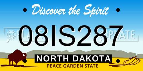08IS287 North Dakota License Plate