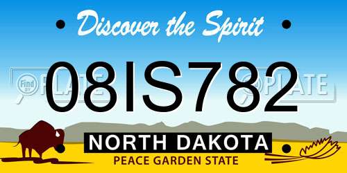 08IS782 North Dakota License Plate