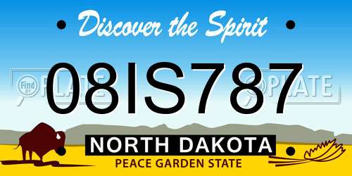 08IS787 North Dakota License Plate