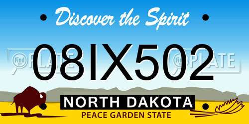 08IX502 North Dakota License Plate
