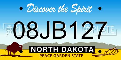 08JB127 North Dakota License Plate