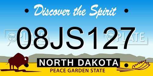 08JS127 North Dakota License Plate