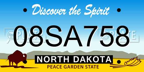 08SA758 North Dakota License Plate