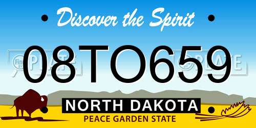 08TO659 North Dakota License Plate