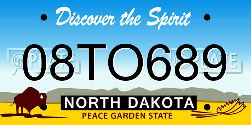 08TO689 North Dakota License Plate