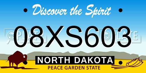 08XS603 North Dakota License Plate