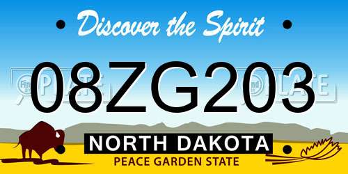 08ZG203 North Dakota License Plate