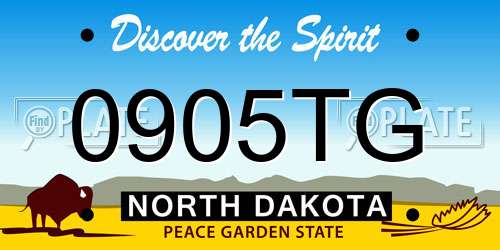0905TG North Dakota License Plate