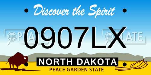 0907LX North Dakota License Plate