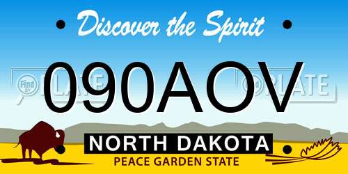 090AOV North Dakota License Plate