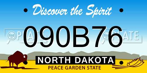 090B76 North Dakota License Plate