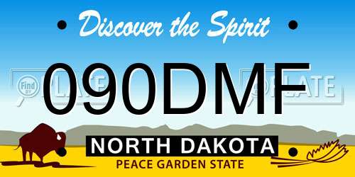 090DMF North Dakota License Plate