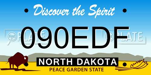 090EDF North Dakota License Plate