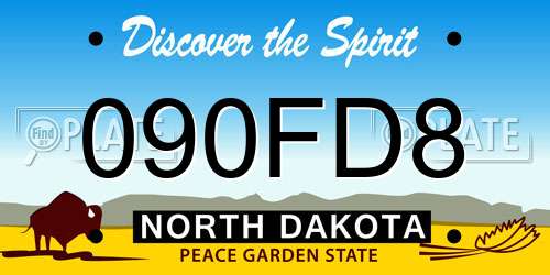 090FD8 North Dakota License Plate