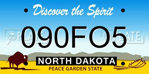 090FO5 North Dakota License Plate