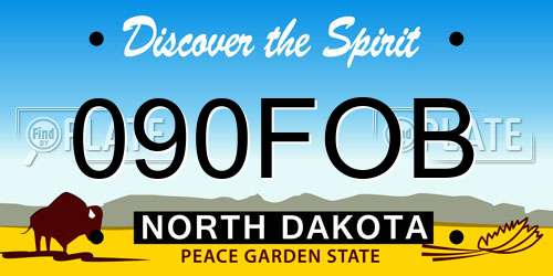 090FOB North Dakota License Plate