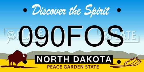 090FOS North Dakota License Plate