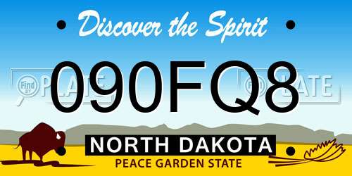 090FQ8 North Dakota License Plate
