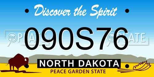 090S76 North Dakota License Plate