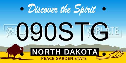 090STG North Dakota License Plate