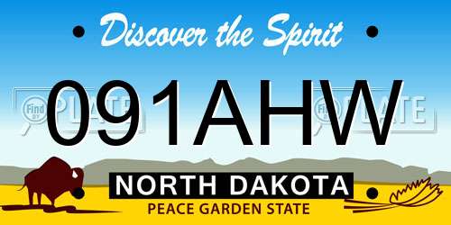 091AHW North Dakota License Plate
