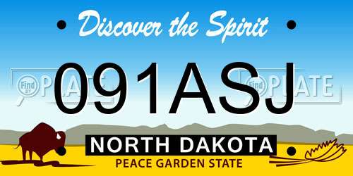 091ASJ North Dakota License Plate