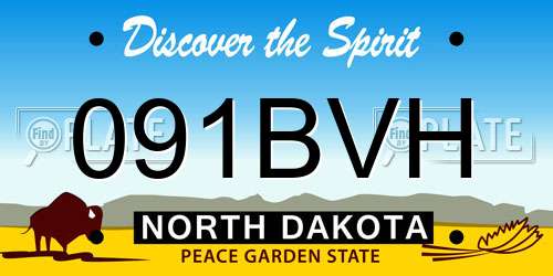 091BVH North Dakota License Plate