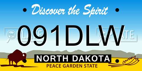 091DLW North Dakota License Plate