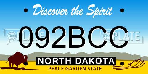 092BCC North Dakota License Plate