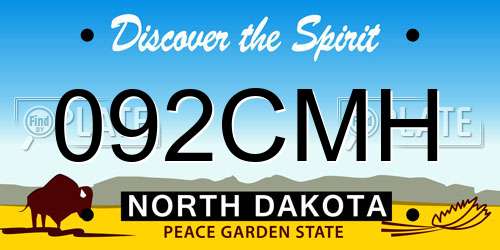 092CMH North Dakota License Plate