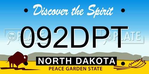 092DPT North Dakota License Plate