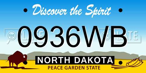 0936WB North Dakota License Plate