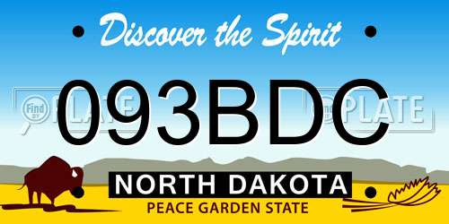 093BDC North Dakota License Plate