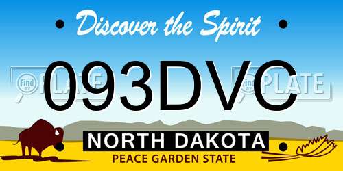 093DVC North Dakota License Plate