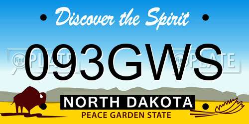 093GWS North Dakota License Plate