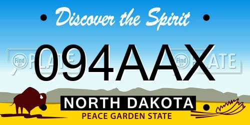 094AAX North Dakota License Plate