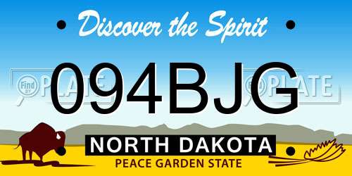 094BJG North Dakota License Plate