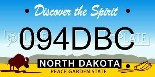 094DBC North Dakota License Plate