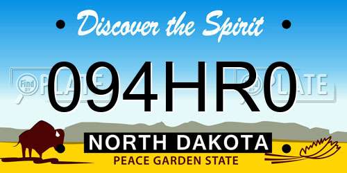 094HR0 North Dakota License Plate