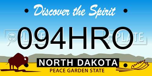 094HRO North Dakota License Plate