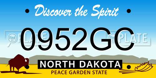 0952GC North Dakota License Plate