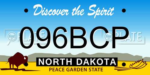 096BCP North Dakota License Plate