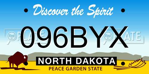 096BYX North Dakota License Plate