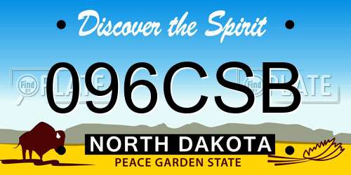 096CSB North Dakota License Plate