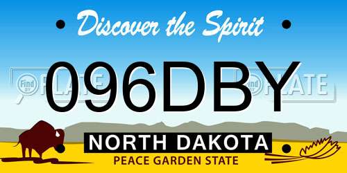 096DBY North Dakota License Plate