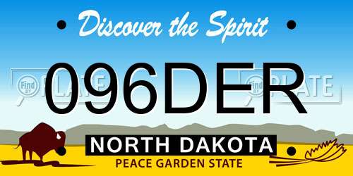 096DER North Dakota License Plate