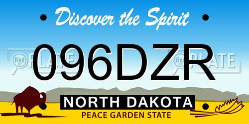 096DZR North Dakota License Plate