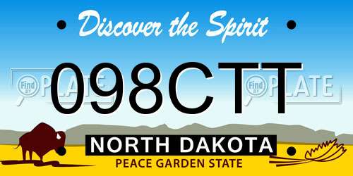 098CTT North Dakota License Plate