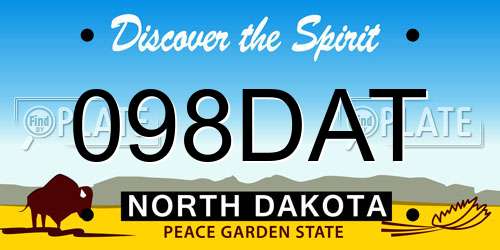 098DAT North Dakota License Plate