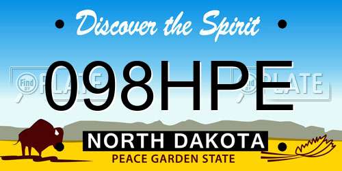 098HPE North Dakota License Plate
